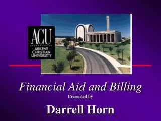 Financial Aid and Billing