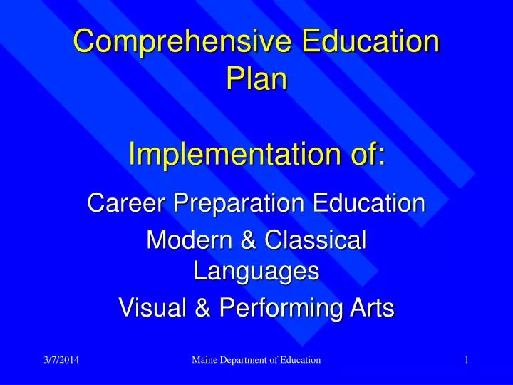 comprehensive education plan implementation of