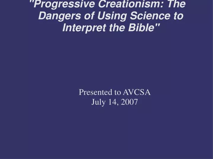 presented to avcsa july 14 2007