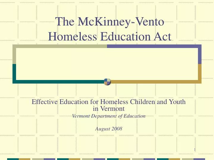 the mckinney vento homeless education act