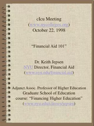 Financial Aid 101 in New York