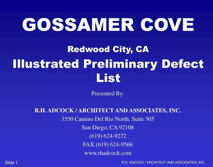 gossamer cove redwood city ca illustrated preliminary defect list