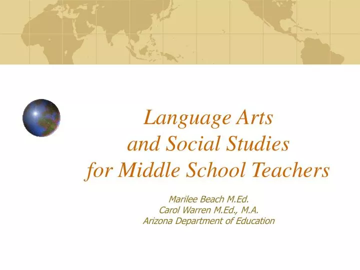 language arts and social studies for middle school teachers