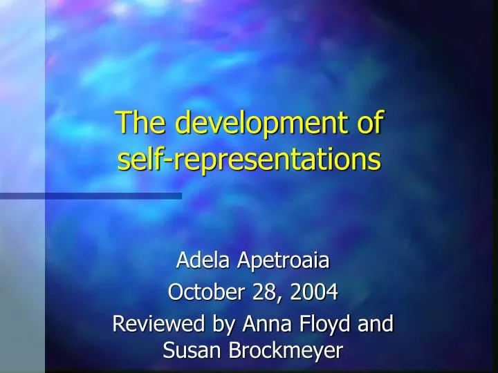 the development of self representations