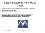Lessons Learned from Fraud Cases - slide 1