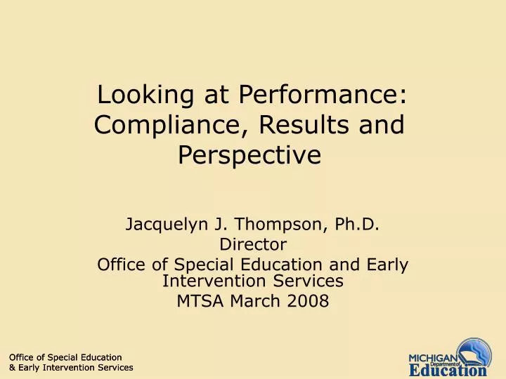 looking at performance compliance results and perspective