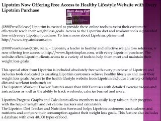 Lipotrim Now Offering Free Access to Healthy Lifestyle Websi