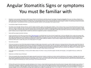 Angular Stomatitis Signs or symptoms You must Be familiar wi