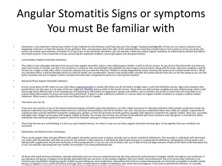 angular stomatitis signs or symptoms you must be familiar with