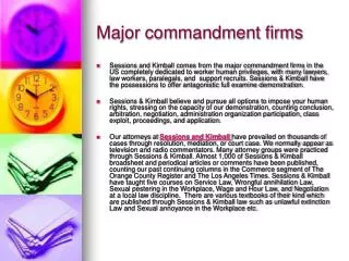 Major commandment firms