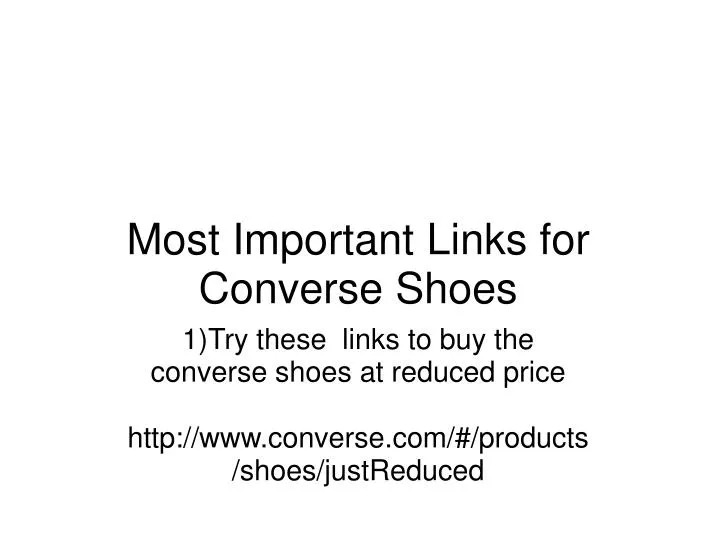 most important links for converse shoes