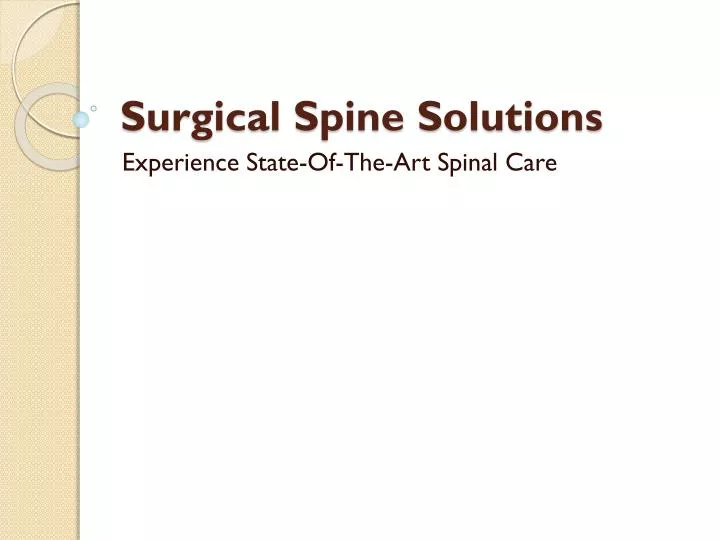 surgical spine solutions