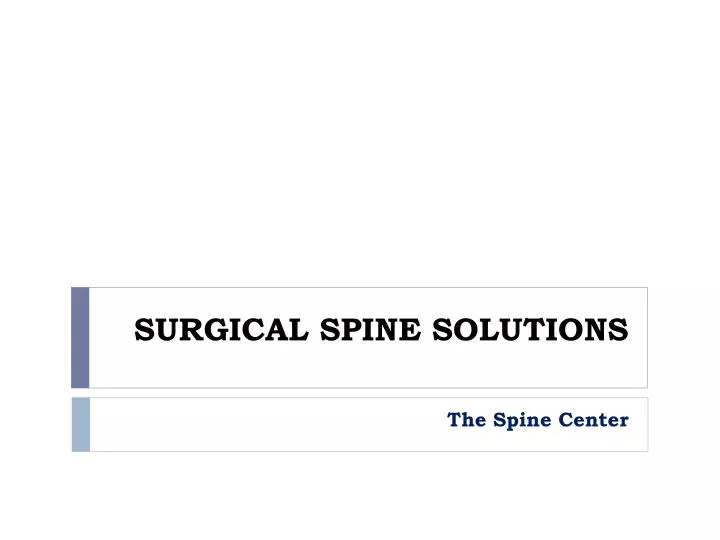 surgical spine solutions