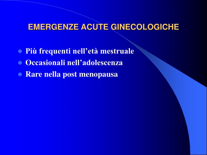 emergenze acute ginecologiche