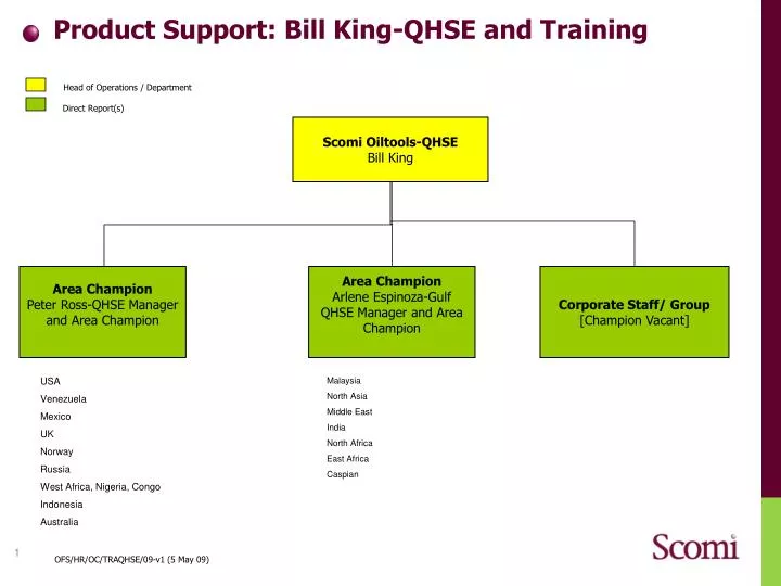 product support bill king qhse and training