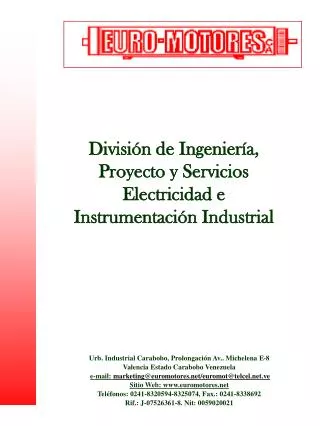 División de Ingeniería, Proyecto y Servicios Electricidad e Instrumentación Industrial