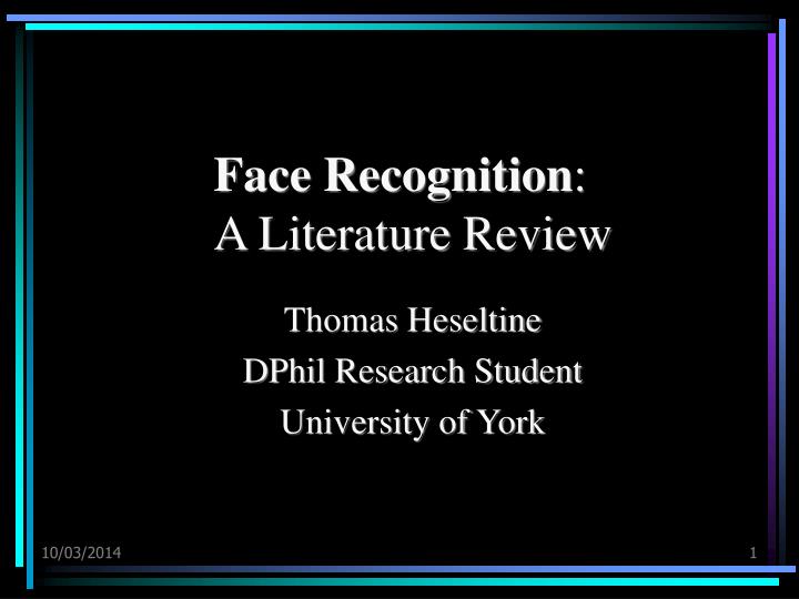 face recognition a literature review