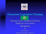 Grassroots Legislative Training - slide 1