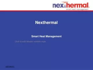 Electric Heating Solutions - Nexthermal Smart Heat Managemen