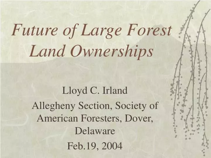 future of large forest land ownerships
