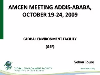 AMCEN MEETING ADDIS-ABABA, OCTOBER 19-24, 2009