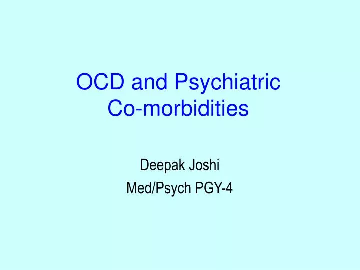 ocd and psychiatric co morbidities
