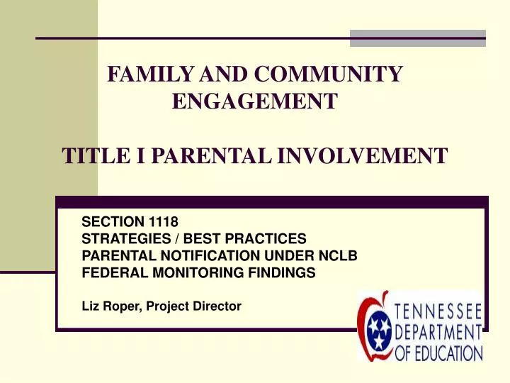 family and community engagement title i parental involvement