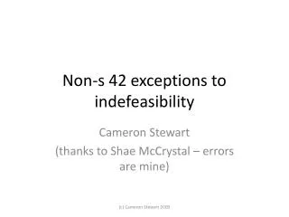 Non-s 42 exceptions to indefeasibility