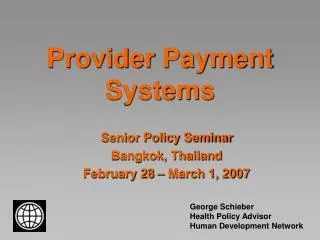 Provider Payment Systems