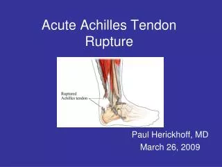 Acute Achilles Tendon Rupture