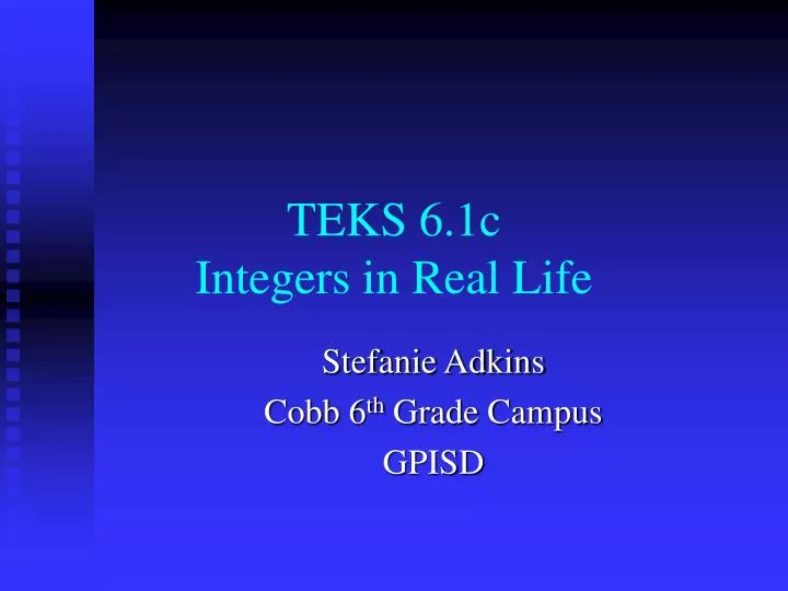 teks 6 1c integers in real life