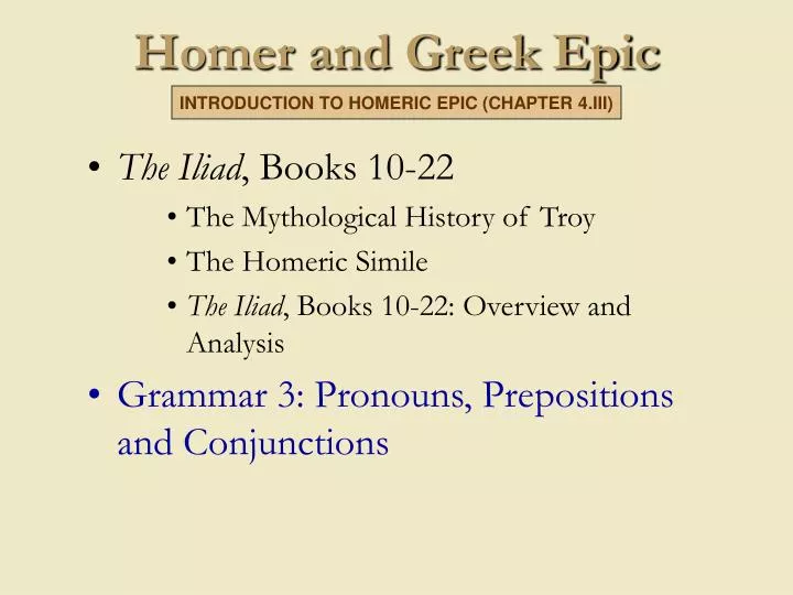 homer and greek epic