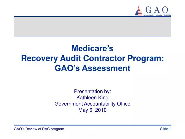 medicare s recovery audit contractor program gao s assessment