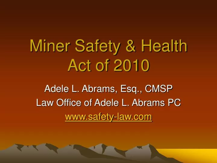 miner safety health act of 2010