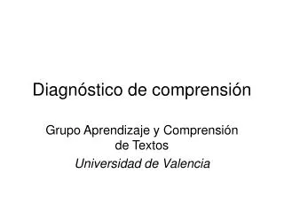 diagn stico de comprensi n