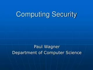 Computing Security