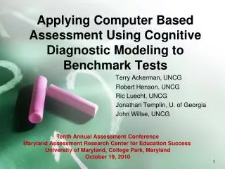 Applying Computer Based Assessment Using Cognitive Diagnostic Modeling to Benchmark Tests