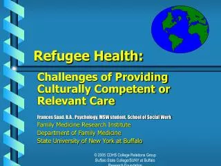 Refugee Health: