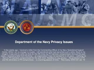 Department of the Navy Privacy Issues