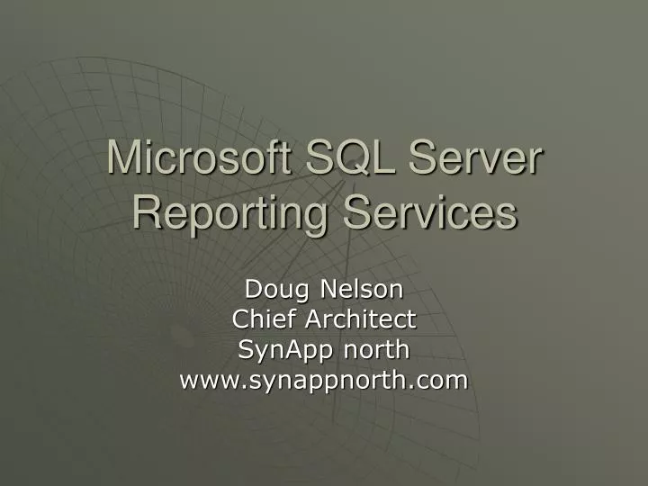 microsoft sql server reporting services