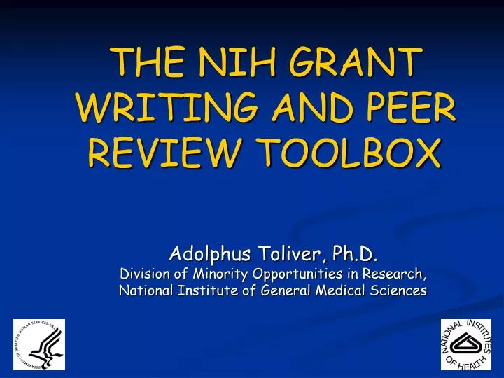 the nih grant writing and peer review toolbox