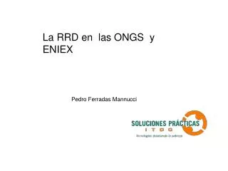 La RRD en las ONGS y ENIEX
