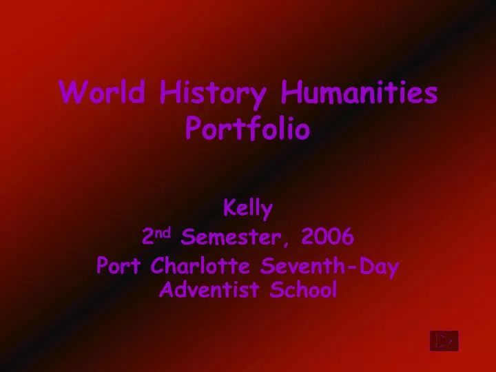 world history humanities portfolio