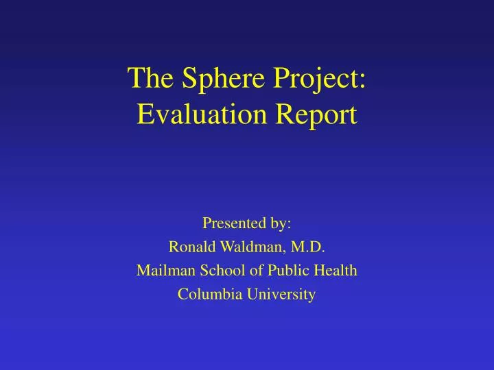 the sphere project evaluation report