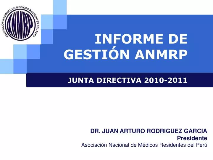 informe de gesti n anmrp