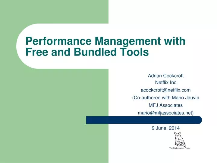 performance management with free and bundled tools