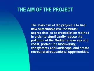 THE AIM OF THE PROJECT