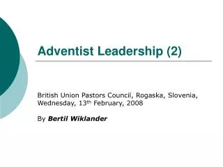 Adventist Leadership (2)