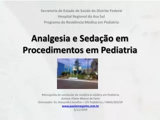 Analgesia e Sedação em Procedimentos em Pediatria