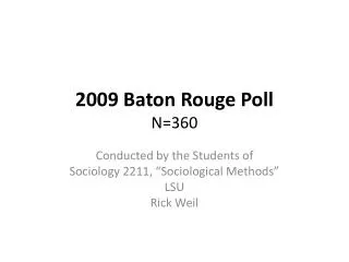 2009 Baton Rouge Poll N=360
